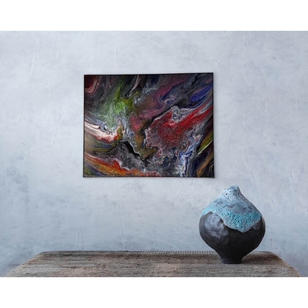 Amazing, One of a Kind 16 x 20 inch Acrylic Abstract Art Painting on Canvas